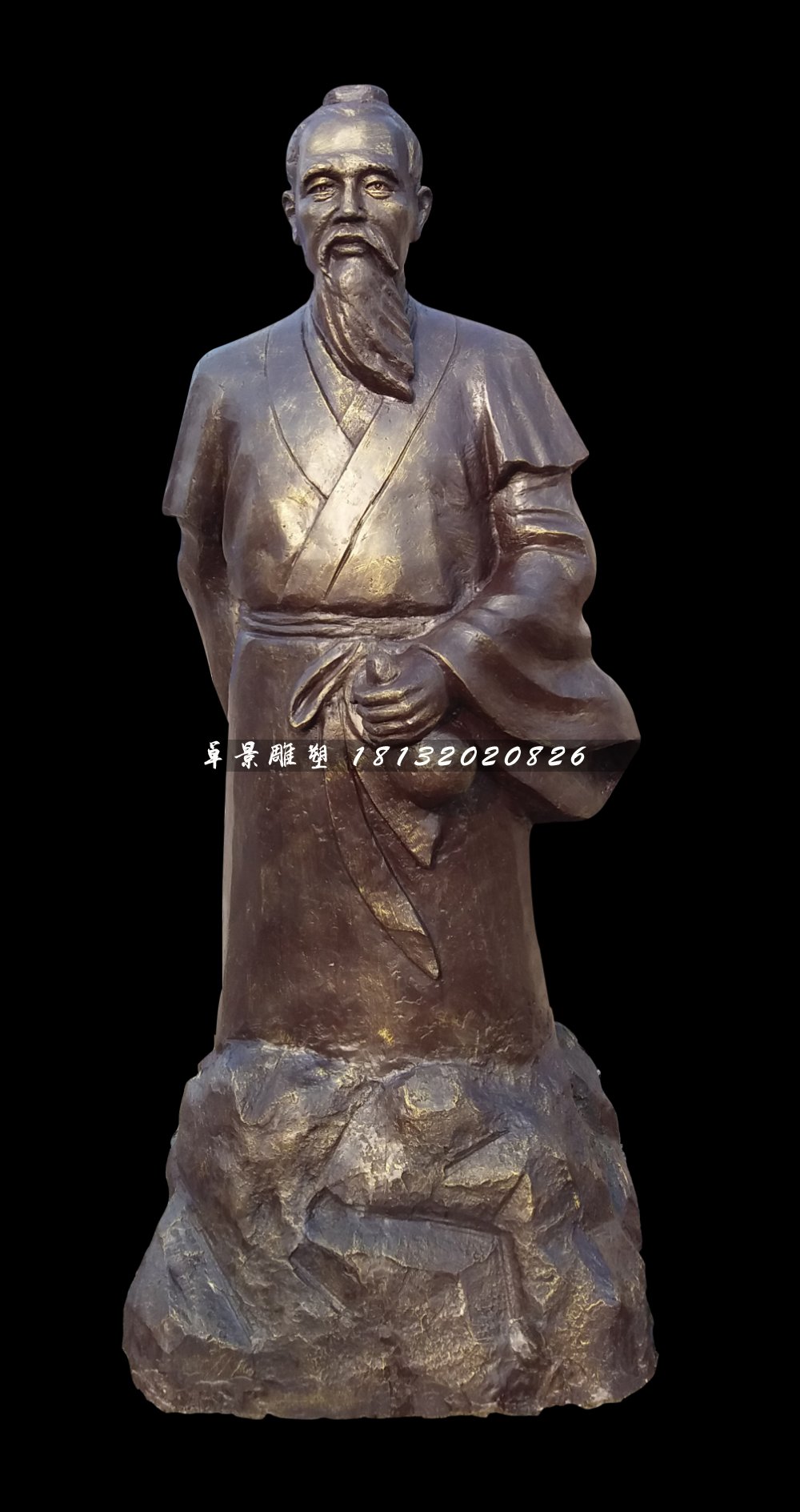 藥王孫思邈銅雕，公園名人銅雕 (3)