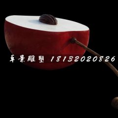 玻璃鋼半塊蘋果雕塑，公園景觀雕塑