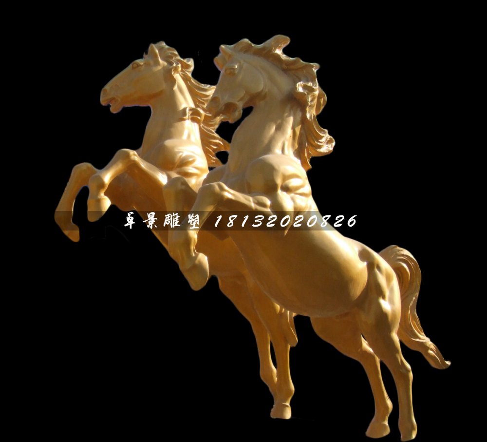 廣場立馬雕塑,玻璃鋼仿銅馬雕塑 (1)