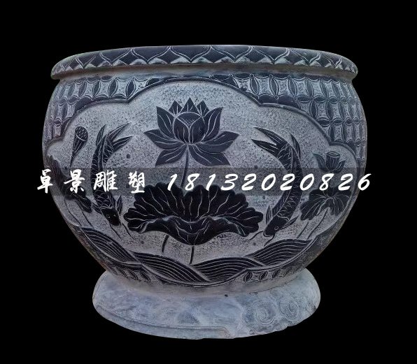 青石花盆，仿古石水盆(1)
