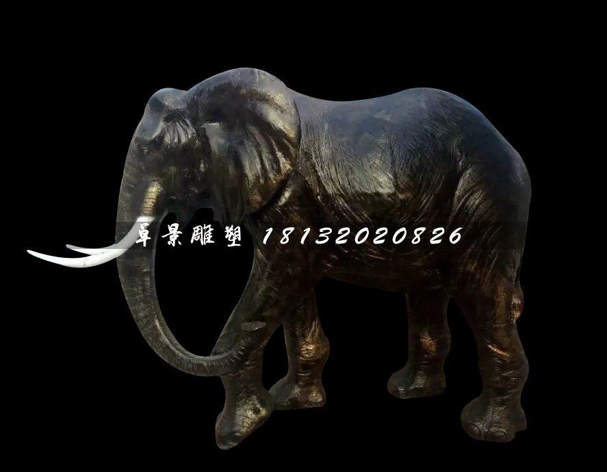 玻璃鋼大象雕塑，仿真動物雕塑