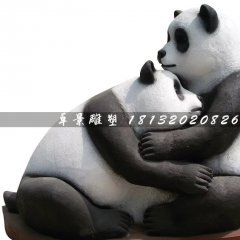 玻璃鋼熊貓雕塑，玻璃鋼動物雕塑