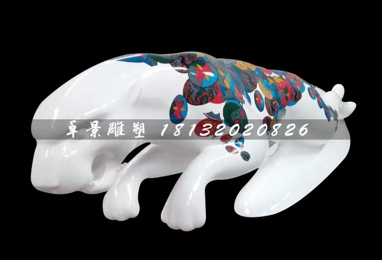 玻璃鋼豹子雕塑，玻璃鋼彩繪雕塑 (3)