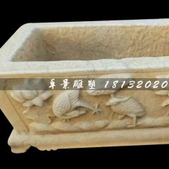 石雕水盆，方形水槽石雕