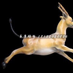 奔跑的小鹿雕塑，玻璃鋼動物雕塑