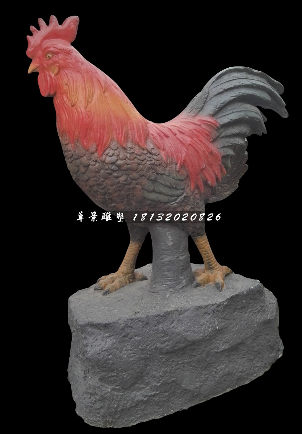 玻璃鋼公雞雕塑，仿真動物雕塑 (1)
