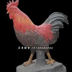玻璃鋼公雞雕塑，仿真動物雕塑