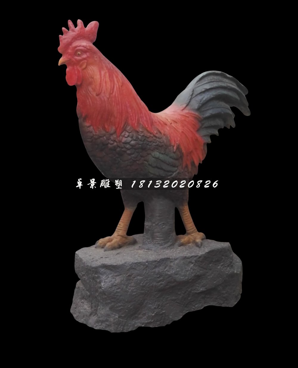 玻璃鋼公雞雕塑，仿真動物雕塑 (3)