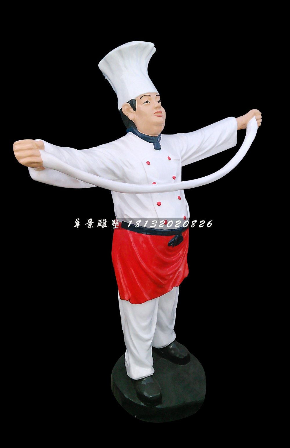 抻面廚師雕塑，玻璃鋼人物雕塑