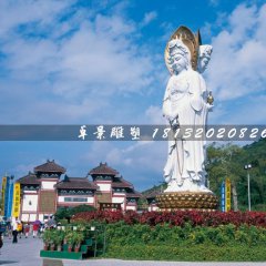 大型三面觀音雕塑，漢白玉佛像雕塑