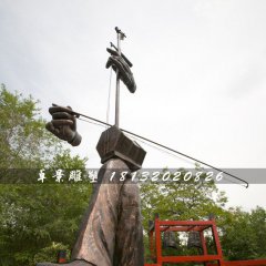 拉二胡銅雕，公園景觀銅雕