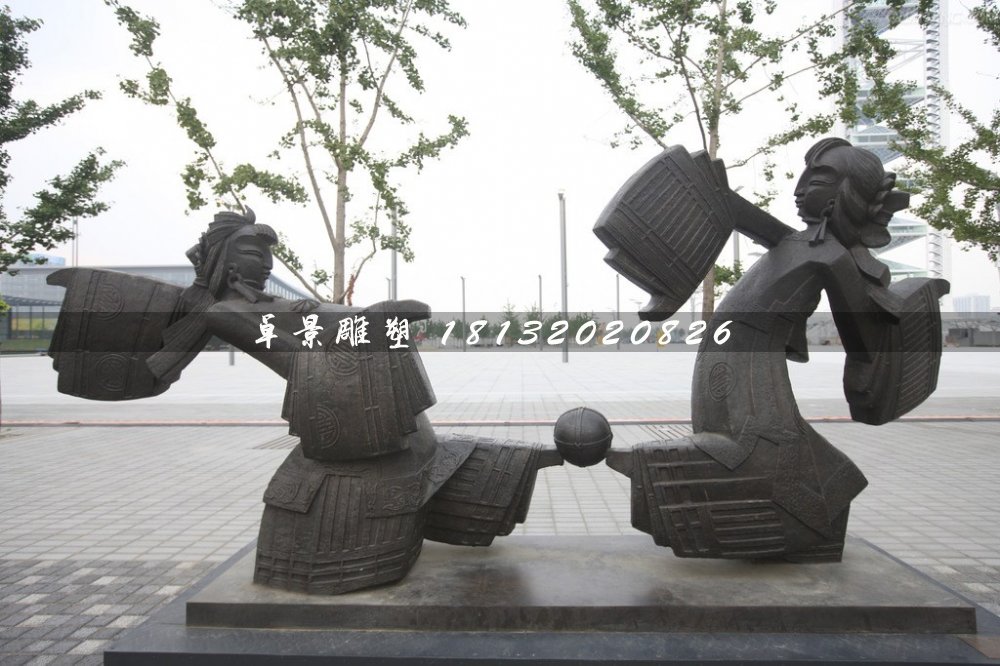 皮影戲銅雕，公園小品銅雕