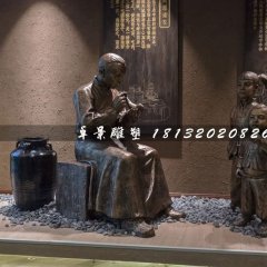 吹糖人銅雕，景觀(guān)小品銅雕