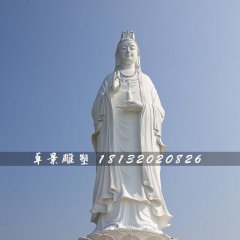 漢白玉觀音石雕，寺廟大型佛像石雕