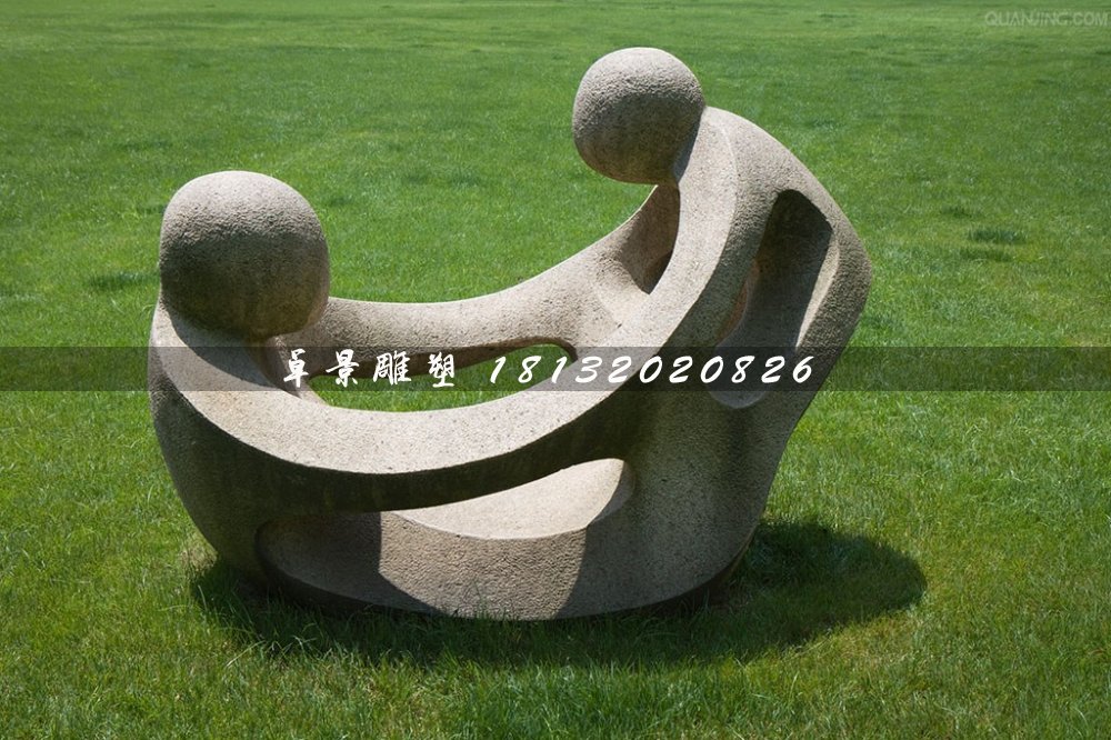 母子情深石雕，公園抽象人物石雕