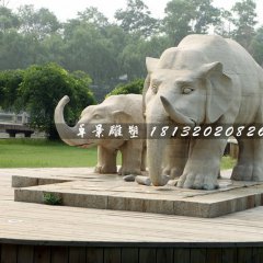 母子象石雕，廣場(chǎng)大象石雕