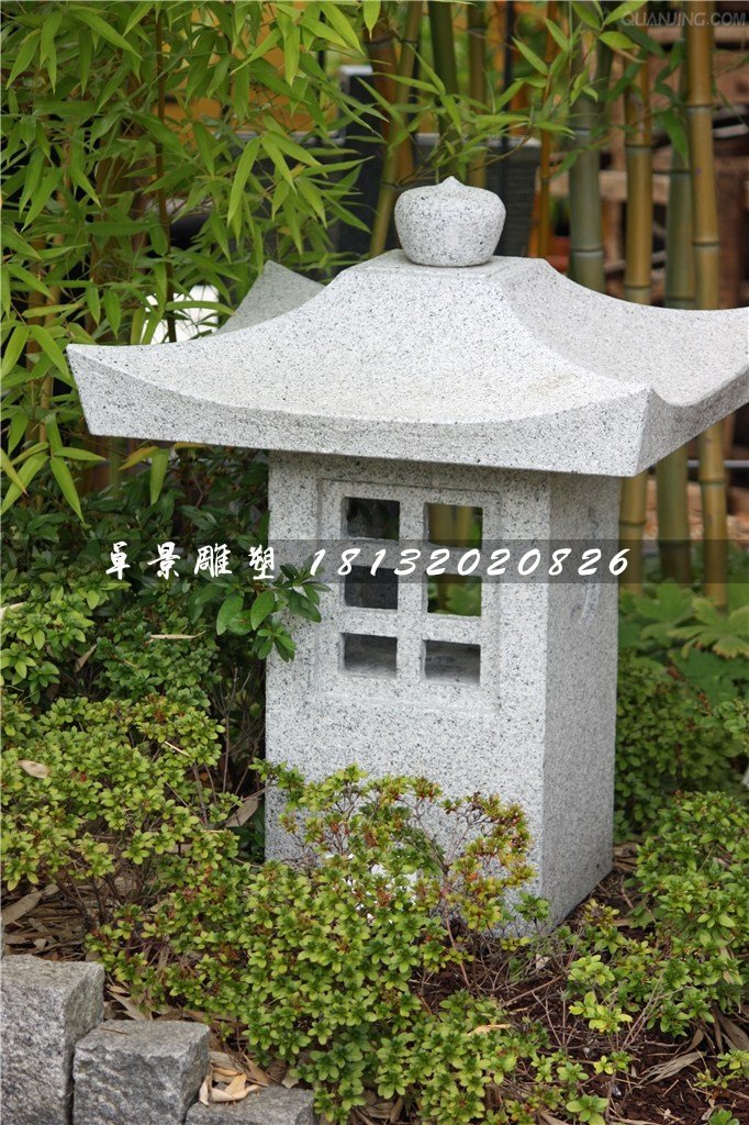 石燈雕塑，公園仿古石燈