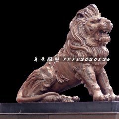 銅獅子雕塑，廣場西洋獅銅雕