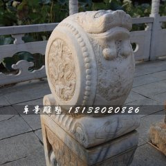 抱鼓石，仿古獅子石門墩