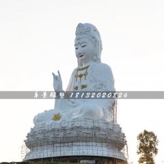 玻璃鋼坐式觀音雕塑，大型觀音雕塑