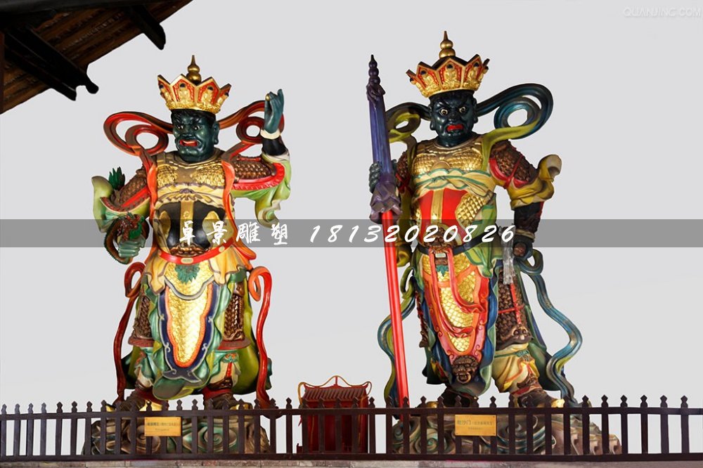 四大天王雕塑，玻璃鋼彩繪神仙 (1)