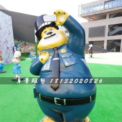 本杰明警官雕塑，玻璃鋼瘋狂動(dòng)物城雕塑