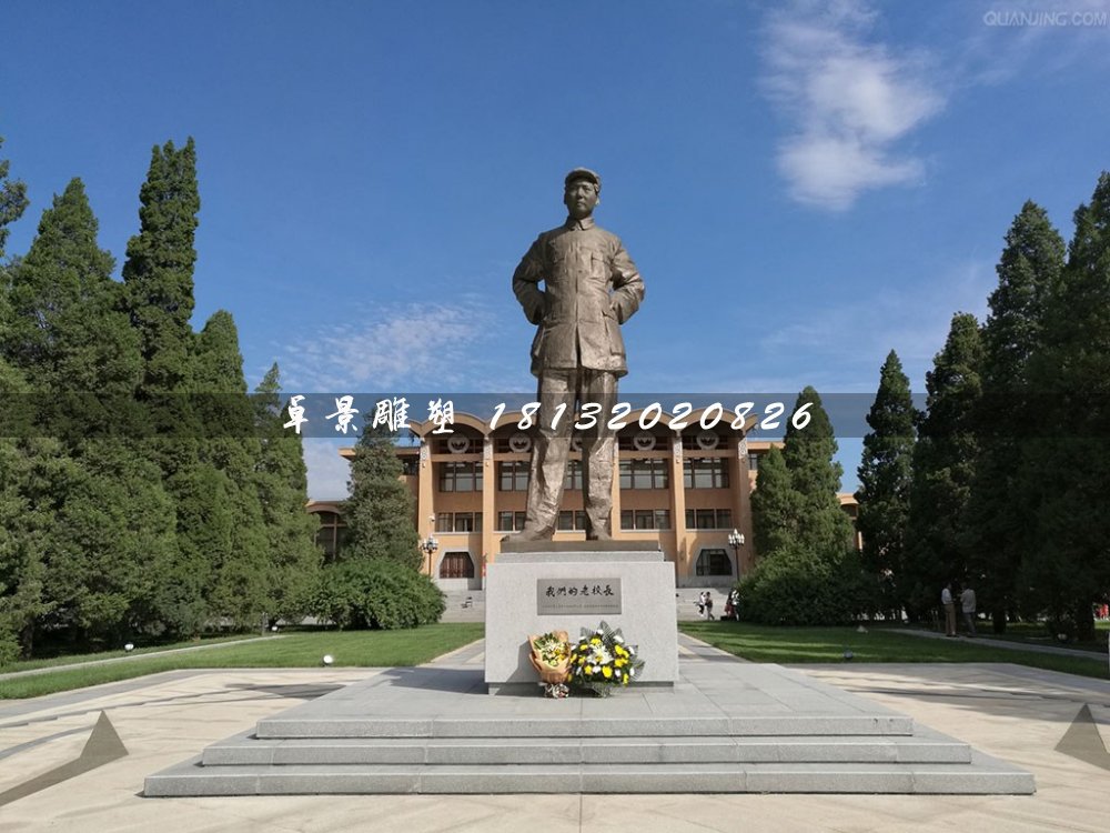 毛主席站像銅雕，廣場(chǎng)偉人銅雕