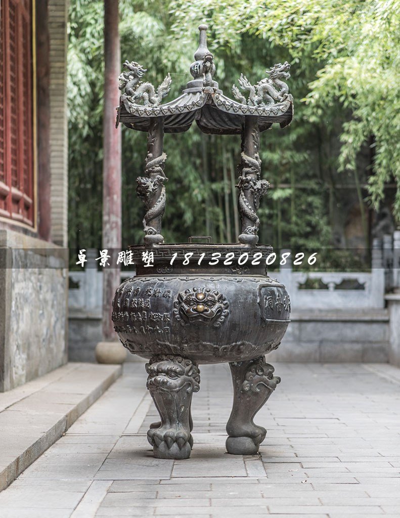 寺廟銅香爐，三足銅香爐