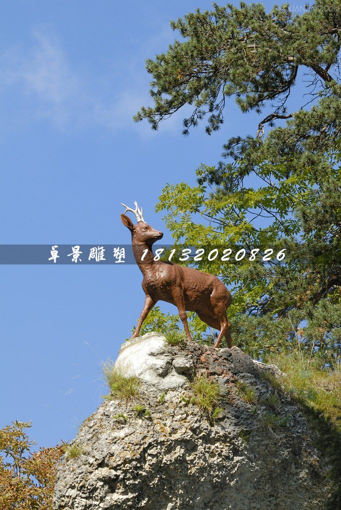 小鹿雕塑，玻璃鋼仿真動物