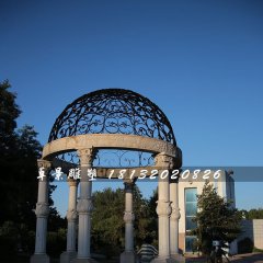 圓頂涼亭石雕，公園歐式?jīng)鐾な? width=