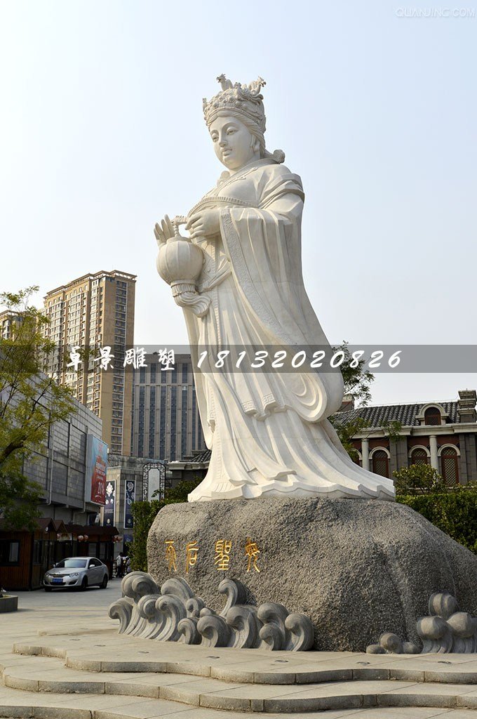 媽祖石雕，漢白玉神仙石雕 (1)