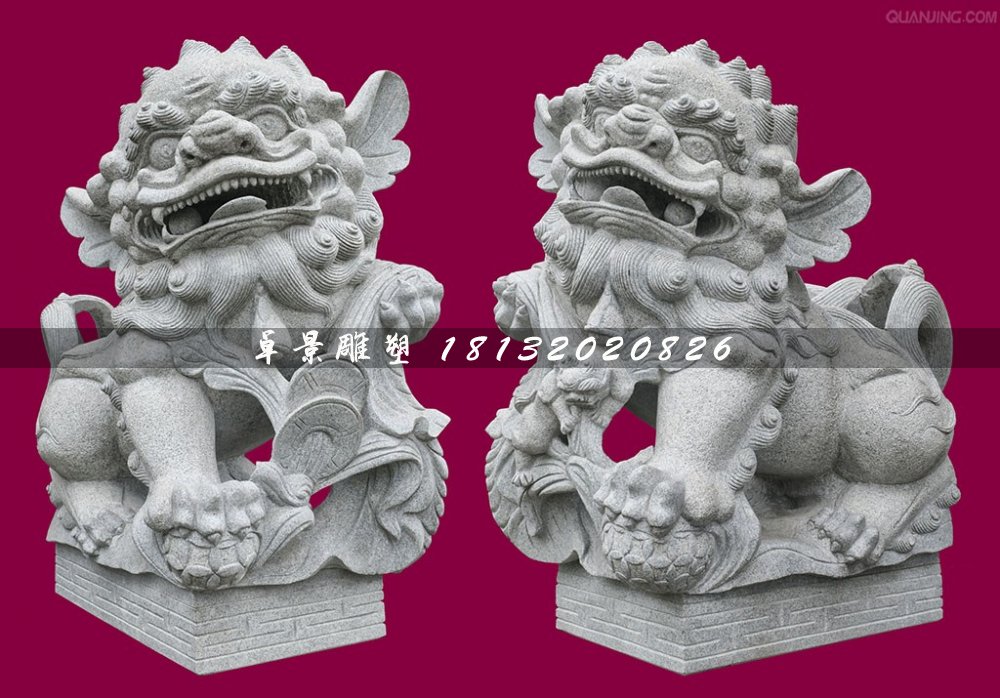 南獅石雕，大理石獻(xiàn)錢獅