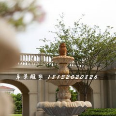 歐式噴泉石雕，公園三層噴泉石雕