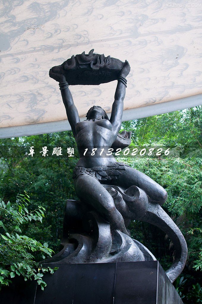 女媧補(bǔ)天銅雕，廣場景觀銅雕