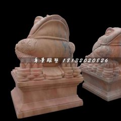 金蟾石雕，晚霞紅招財(cái)金蟾
