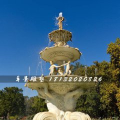 噴泉石雕，公園人物石噴泉