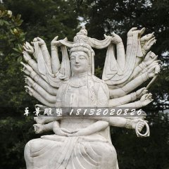 千手觀音石雕，大理石坐式觀音雕塑