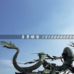 銅龍雕塑，廣場青銅神獸雕塑