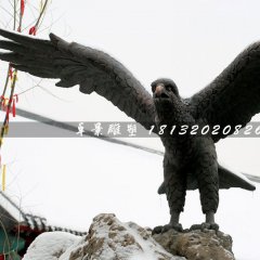 雄鷹展翅銅雕，廣場動物銅雕