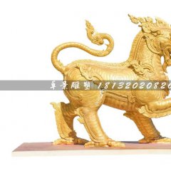 鑄銅麒麟雕塑，廣場神獸銅雕