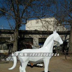 白馬雕塑，公園玻璃鋼動(dòng)物雕塑
