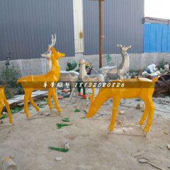 玻璃鋼小鹿雕塑，抽象動(dòng)物雕塑