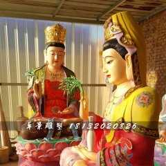 彩繪觀音雕塑，玻璃鋼佛像雕塑