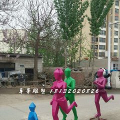 跑步雕塑，公園玻璃鋼抽象人物