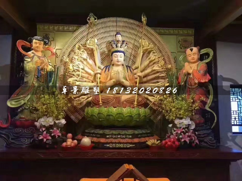 千手觀音雕塑，玻璃鋼佛像雕塑