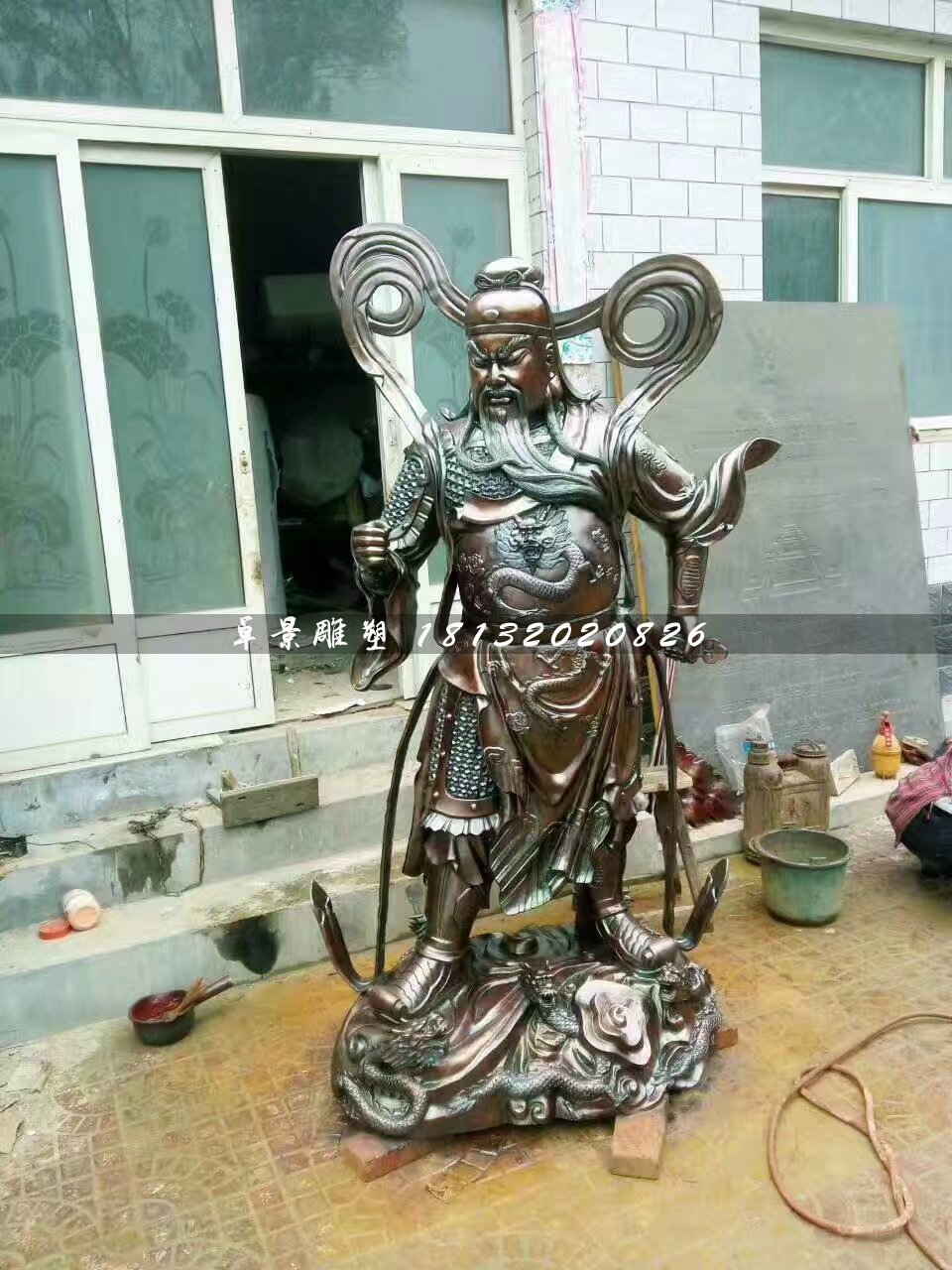 銅關(guān)公雕塑，武財(cái)神銅雕