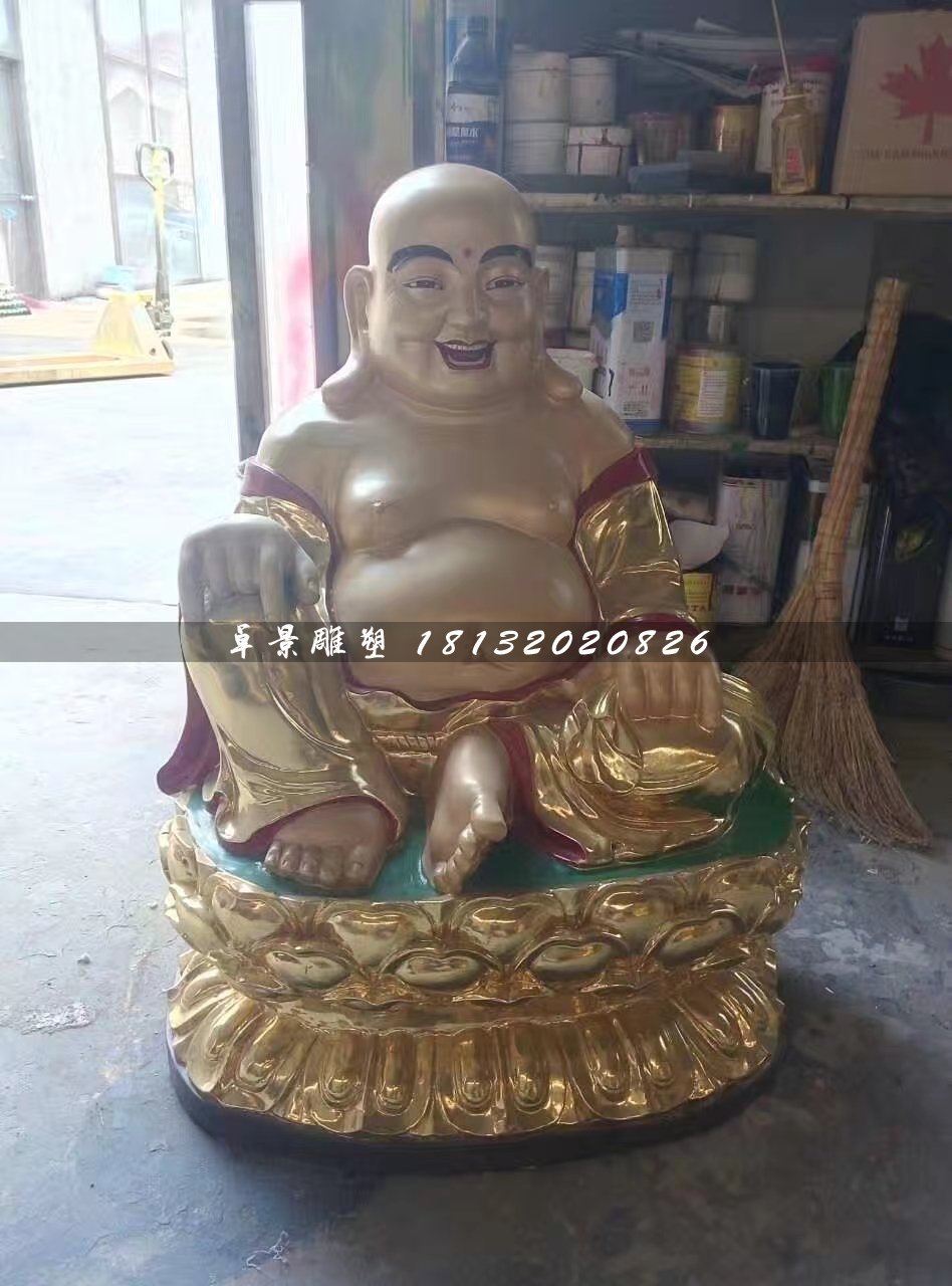 彌勒佛玻璃鋼雕塑，彩繪佛像
