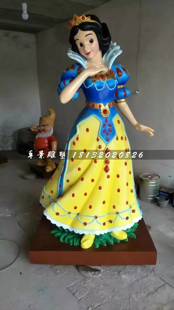 白雪公主雕塑，玻璃鋼卡通人物雕塑