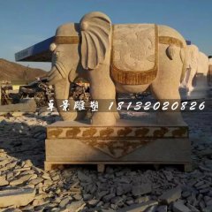 大象石雕，大型動(dòng)物石雕