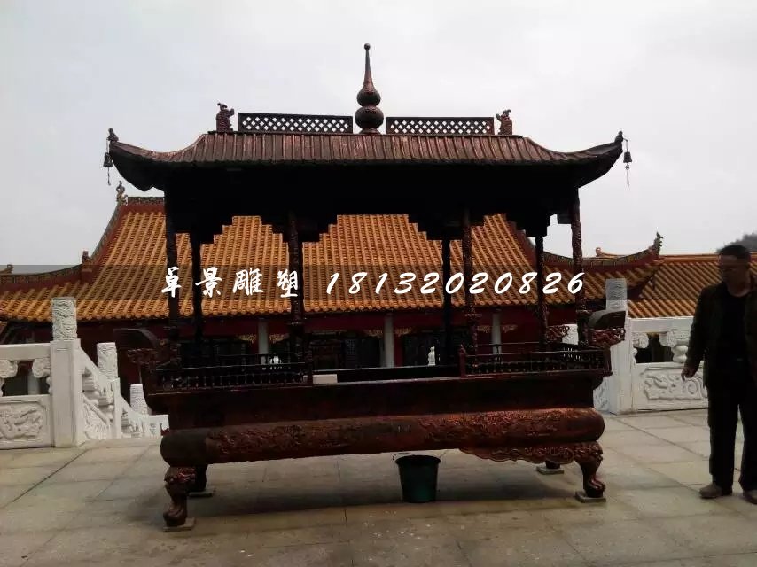 大型香爐銅雕，方形香爐銅雕